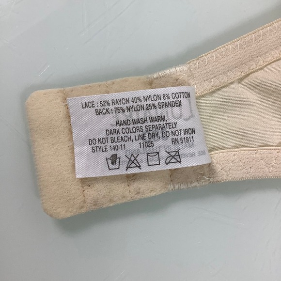 Lunaire Seville Shear Lace Full Coverage Ivory Wired Bra SZ 38D EUC - Picture 7 of 12